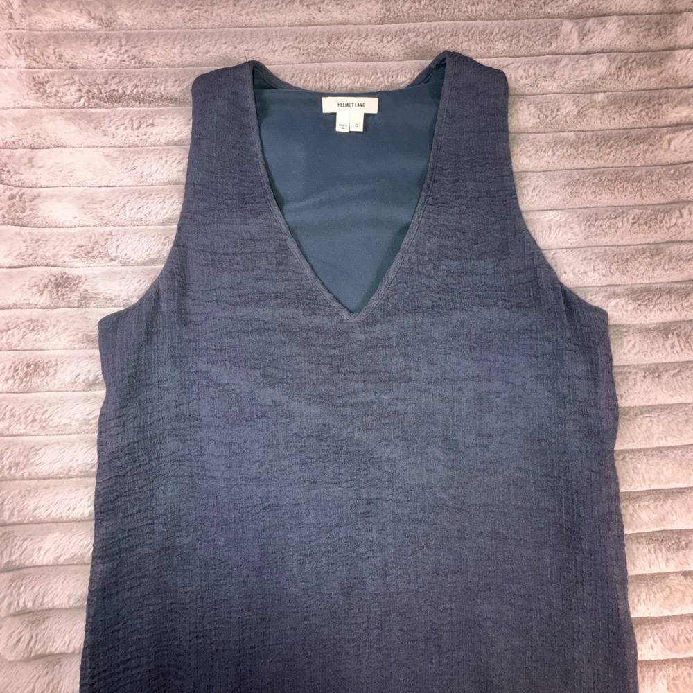 Helmut Lang Breeze Dress Small Dark Green Sheer Gauze Shift Slip Euro Summer - Picture 5 of 11